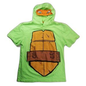 Teenage Mutant Ninja Turtles Hooded Tshirt Small Unisex Adult Michaelangelo